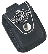 ZIPPO H-D LIGHTER POUCH w/LOOP - BLACK 