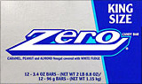 Zero King Size Candy Bars - 12 count